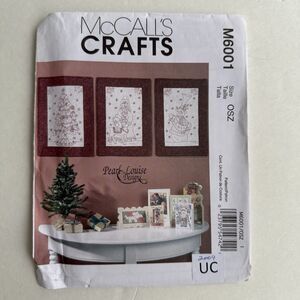 McCalls 6001 Redwork Quilt Patterns 13" X 19" Mini Quilts Sewing Pattern UNCUT